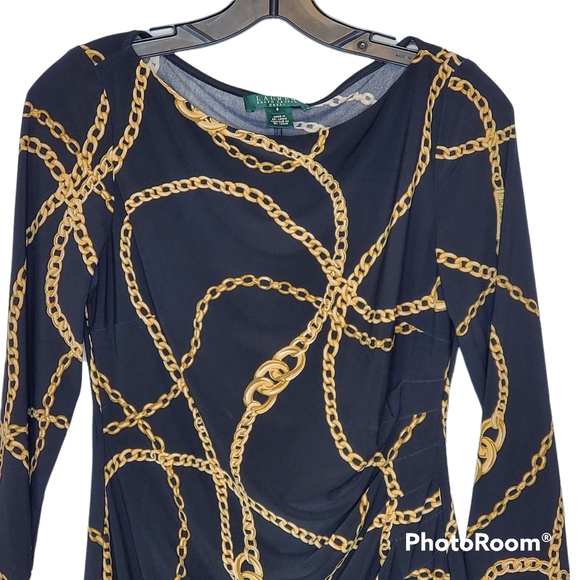 Lauren ralph lauren bridle equestrian 3/4 sleeve above the knee dress size 6 - Picture 4 of 10